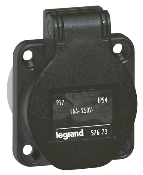 0 576 73 Legrand | Legrand IP54 Black Panel Mount 2P + E Industrial ...