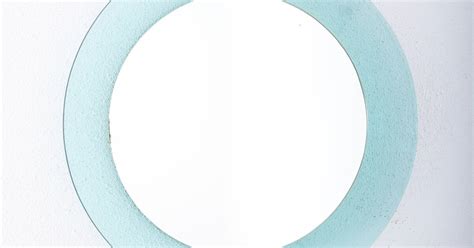 Round Blue Mirror Fontana Arte Model 1699, Mid Century Italy - Max ...