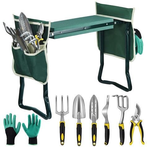 EAONE Garden Kneeler and Seat Foldable Garden Bench Stool with Soft ...