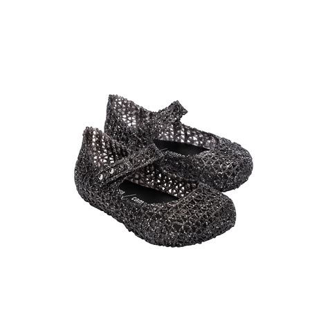 Mini Melissa Campana Papel Preto Glitter 32995PTG - Menina Shoes