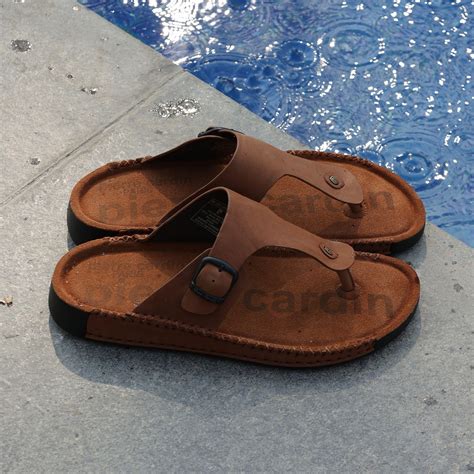 Buy Pierre Cardin Tan Leather Toe-Post Sandals