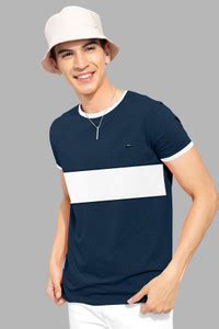 SELL4U Colorblock Men Round Neck Blue T-Shirt - Buy SELL4U Colorblock ...