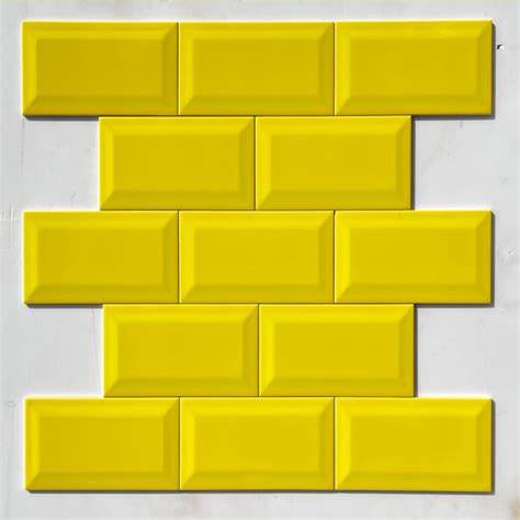 Yellow Bevelled Subway Tile 4 Inch X 8 Inch â€“ Durable & Stylish | Buy ...