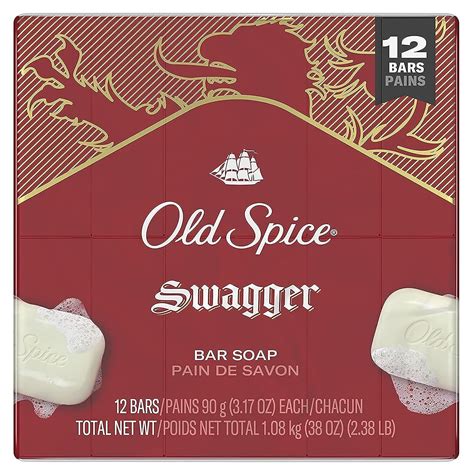 Old Spice Men's Clean Bath & Body Bar Soap, Swagger Scent, 12 Bars, 3. ...