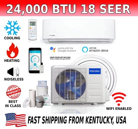 MRCOOL 24000 BTU Ductless Mini Split Air Conditioner and Heater 18 SEER ...