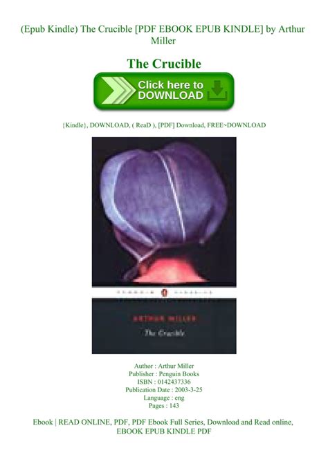 (Epub Kindle) The Crucible [PDF EBOOK EPUB KINDLE] by Arthur Miller