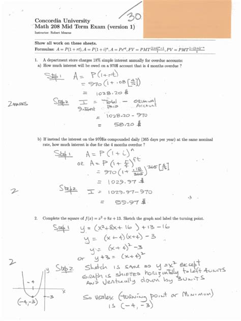 Image result for Midterm Exam Examples