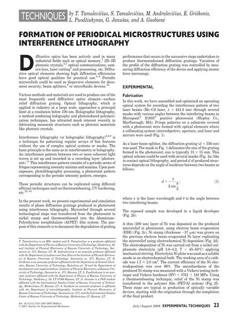 Image result for Interference Lithography