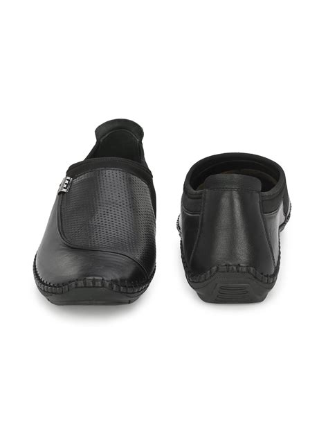HITZ104 Men's Black Leather Casual Slip-On Shoes – Hitz Shoes Online