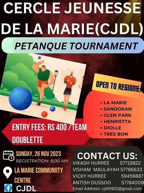 Petanque Divali Cup 2023, La Marie Vacoas, Community Centre, Saint Paul ...