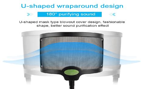 TECHBLAZE Pop filter for microphone with flexible gooseneck mount ...