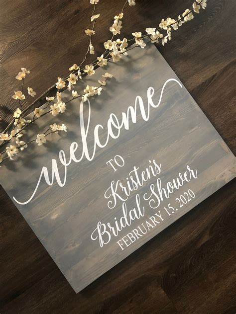 Bridal Shower Welcome Sign Rustic Wood Wedding Sign - Etsy