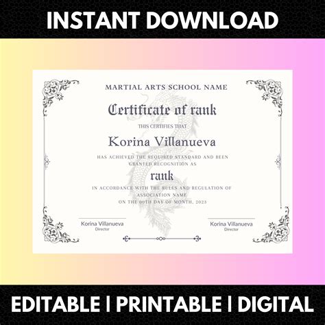 Certificate of Rank Template | Rank Certificate – CreativeRino