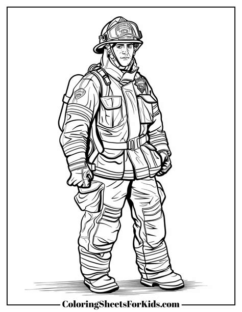 Firefighter Coat Coloring Pages Printable Color | Sparky.org