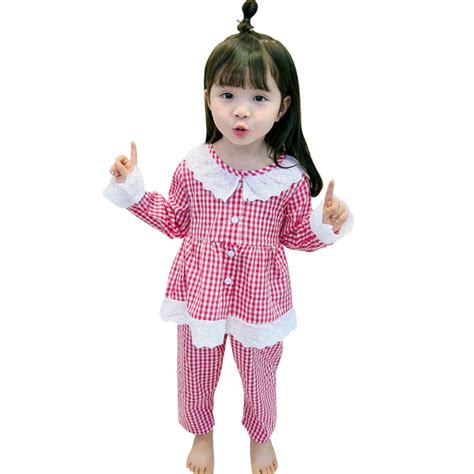 Buy KUSHE Hopscotch Girls Polycotton Checked Print Nightwear Set in Red ...