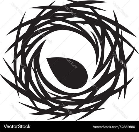Aesthetic haven black bird nest logo artistic Vector Image