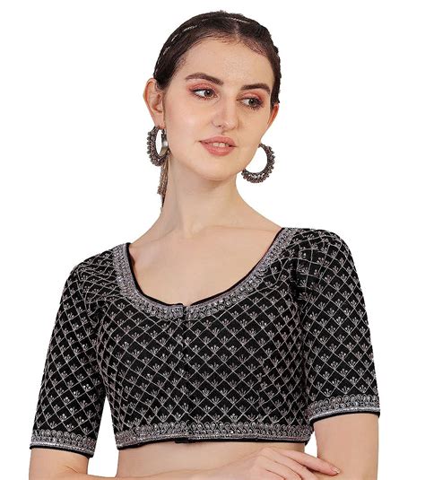 Buy Pujia Mils Women's Silk Solid Half Sleeve Regular (Silver Line ...