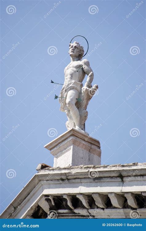 Saint Sebastian Statue, Venice Stock Photo - Image of carving, chiesa ...