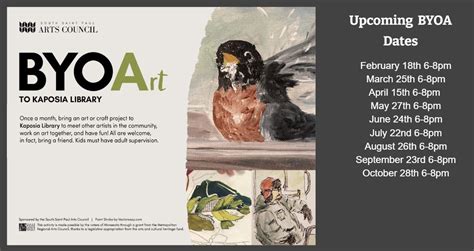 BYOArt - Bring Your Own Art, Kaposia Public Library - 131 7th Ave N ...