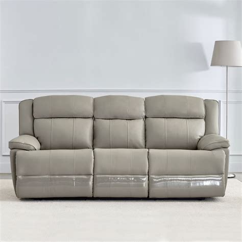 Buy Torino Faux Leather 3-Seater Manual Recliner - Grey from Home ...