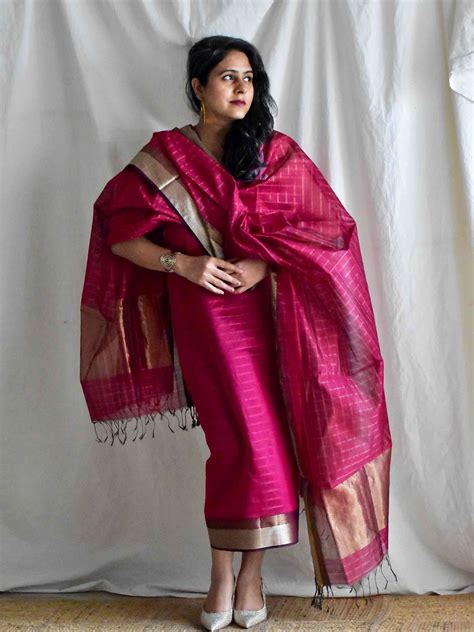 Gulaal - Handloom Maheshwari silk 2 pc suit set