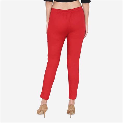 Women's Cotton Formal Trousers - True Red – BONJOUR