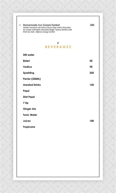 Menu at Koma 2.0, Hyderabad, C8FW+FXX