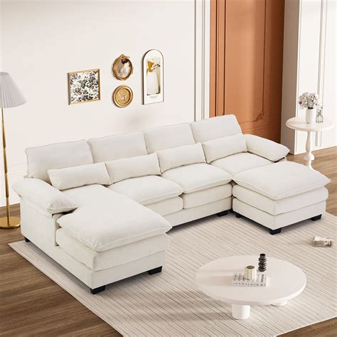 Amazon.com: Nolohoo U Shape Sectional Sofa Cloud Couch for Living Room ...