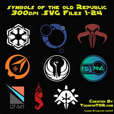 Old Republic Symbols SVG 1-24 - TodayinTOR's Ko-fi Shop