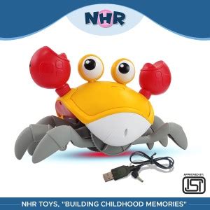 NHR Rechargeable Crawling Crab Baby Toy with Music & Automatic Obstacle ...