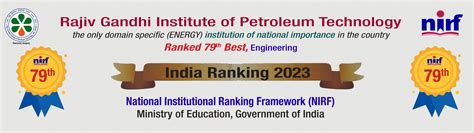 RGIPT secured a High-Pitched NIRF Ranking (79th position) in ...