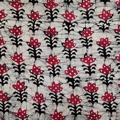 ( PRE-CUT 0.85 METER ) Pure Cotton Moum Batik Black With Pink Flower M ...