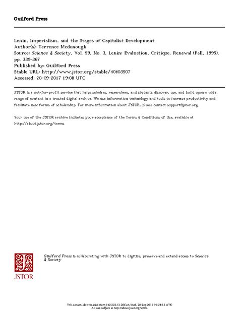 Lenin Imperialism and the Stages of Capitalism - Guilford Press Lenin ...