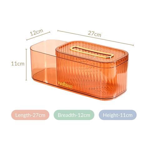 Tissue Paper Holder With Organizer Amber Online - Premium Tissue Box ...
