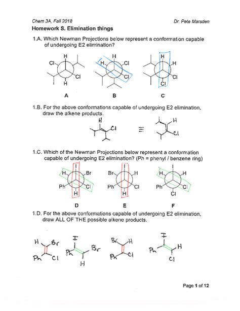 S. Elimination Overview (Chem 3A - Summer 2020) - Key - CHEM 3A - UCB ...