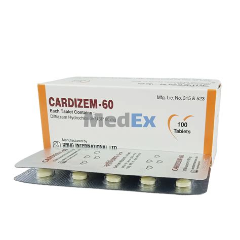 Cardizem | 60 mg | Tablet | কার্ডিজেম ৬০ মি.গ্রা. ট্যাবলেট | Drug International Ltd ...