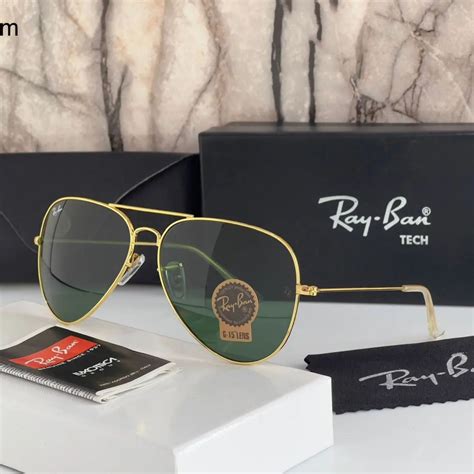 New Stylish Aviator 3026 Green and Gold Sunglasses for men and women ...