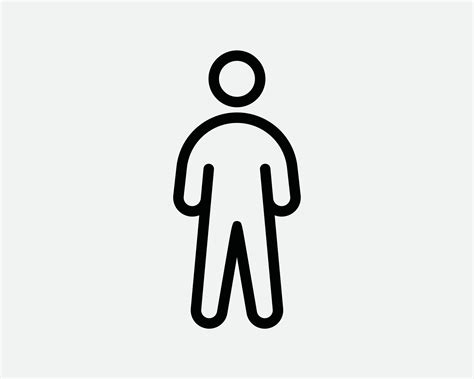 Stick Figure Line Icon. Man Person Stand Standing Linear Symbol ...