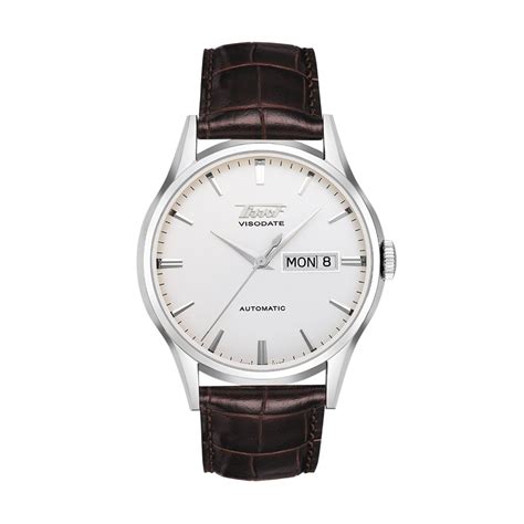 Tissot Visodate Automatic Brown Leather Strap Watch
