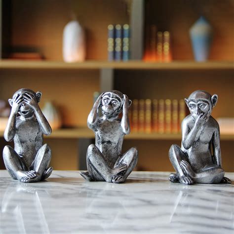 3 Wise Monkeys Statue - Hear no Evil See no Evil Speak no Evil Monkeys ...