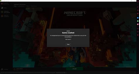 Error 0 Minecraft Java 的图像结果