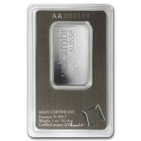 Valcambi Buy 1 oz Platinum Bar with Assay Certificate at Ubuy India