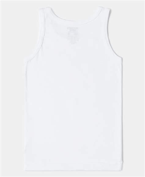 Buy Super Combed Cotton Round Neck Sleeveless Vest - White (Pack of 3 ...
