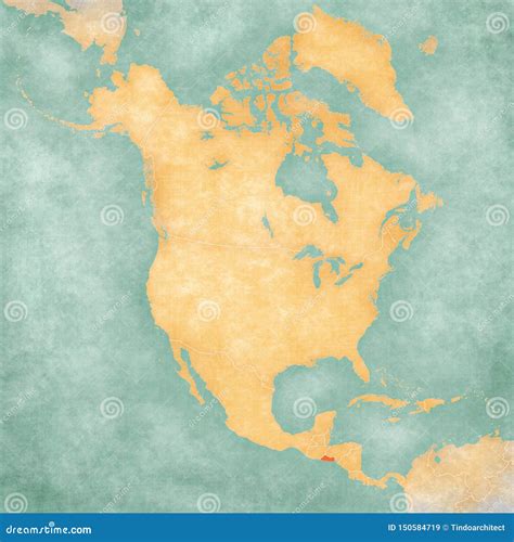 Map of North America - El Salvador Stock Illustration - Illustration of ...
