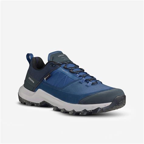 Men Waterproof Hiking Shoes Low Ankle with Cushion Comfort Blue - MH500