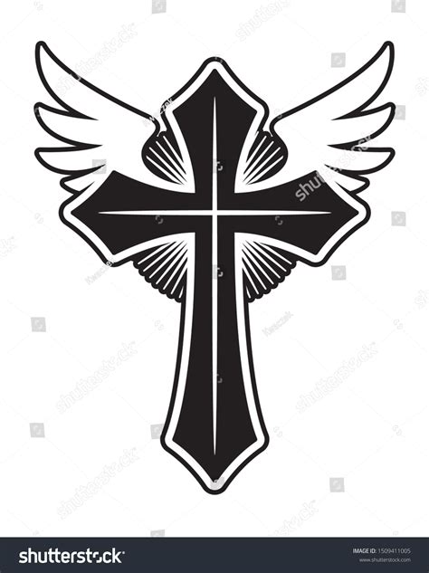 Crosses With Wings Background
