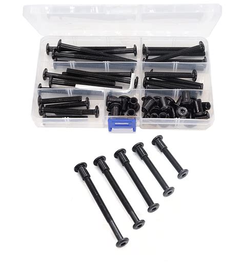 binifiMux 50pcs M6x35 /45/55/65/ 75mm Black Zinc Plated Hex Drive ...