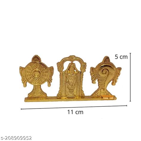 Tirupati Balaji Symbol Stand Shankh Chakra Gold Plating Diwali Gift ...