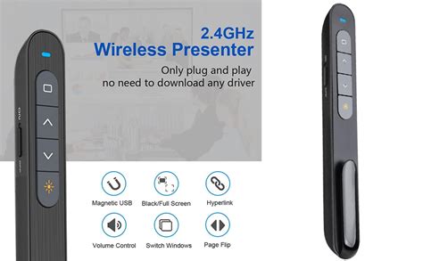 SPIN CART 2.4GHz Wireless Presenter Remote, PowerPoint Remote PPT ...