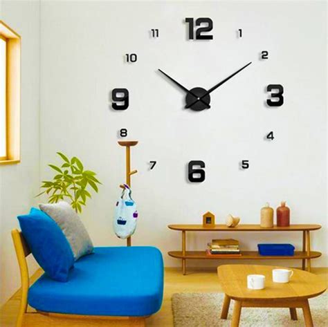 GLAANE 3D Wall Clock-Frameless DIY Large Wall Clock Stickers-Acrylic ...
